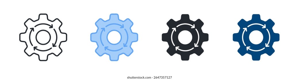 Operation Icon Set Multiple Style. Designed In Outline, Blue, Glyph, Dual Tone