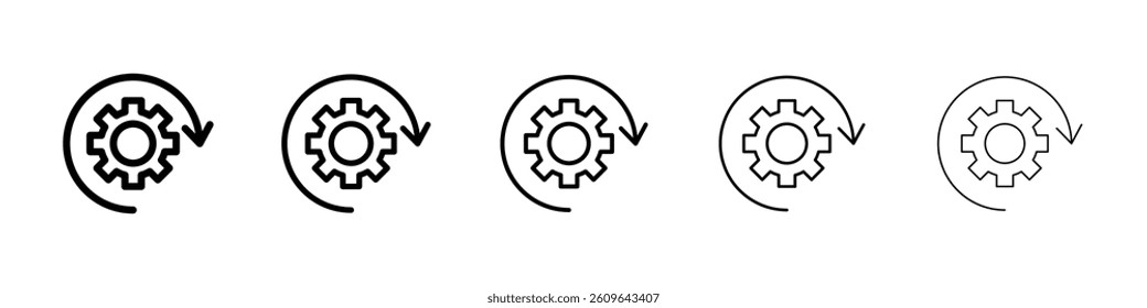 Operation icons vectors set in different stroke lines