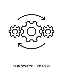 Operation line icon design. Process icon in modern line style design. Vector illustration.