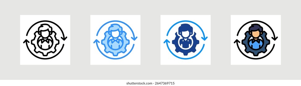 Conjunto de Colecciones de iconos de administración de operaciones Estilo múltiple