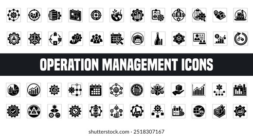 Conjunto de iconos de gestión de operaciones: diseño de Vectores esencial para la eficiencia empresarial