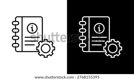 Operation Manual Outline White Icon Set Design