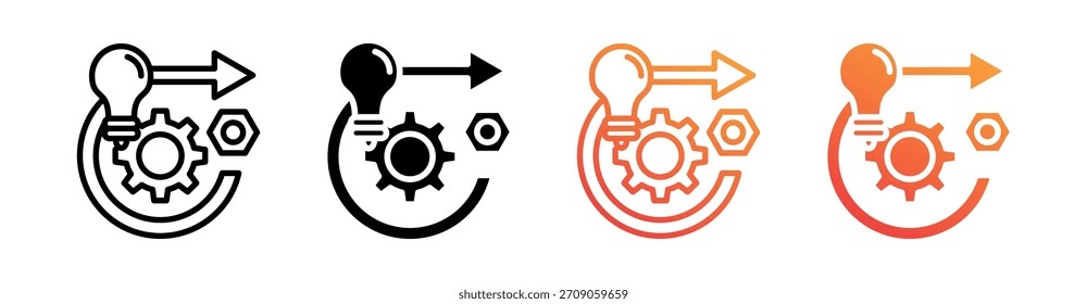 Vector de conjunto de iconos de estilo múltiple de operación