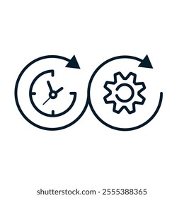 Operation optimization concept. Vector linear icon isolated on white background.