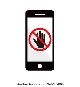 The operation prohibition of the smartphone.