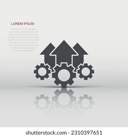 Operation project icon in flat style. Gear process vector illustration on white isolated background. Technology produce business concept.