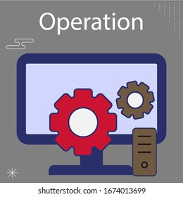 Operation research banner web icon for business. Flat vector infographic.