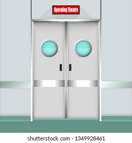 Operation Room Door. Vector Illustration