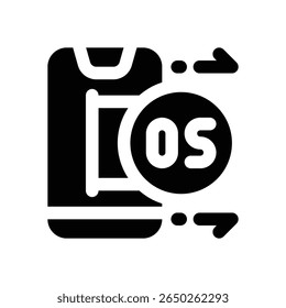 operation system glyph icon. Strong and solid vector icon for websites, mobile interfaces, presentations, and visual branding. High quality and easy to edit.