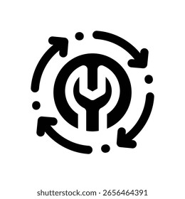 Symbol des Betriebssystems. Starkes und solides Vektorsymbol für Websites, mobile Schnittstellen, Präsentationen und visuelles Branding. Hohe Qualität und einfach zu bearbeiten.