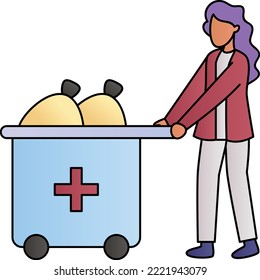 Operation Theathre Concept, surgeons perform surgery Vector Color Icon Design, Medical and Healthcare Scene Symbol, Diseases Diagnostics Sign, Doctors and Patients Characters Stock Illustration