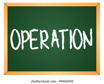 "operation" word written on chalkboard