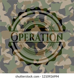 Operation written on a camo texture