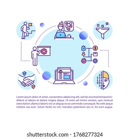 Operational Agility Concept Icon With Text. Technology Integration. Workforce Enablement PPT Page Vector Template. Brochure, Magazine, Booklet Design Element With Linear Illustrations