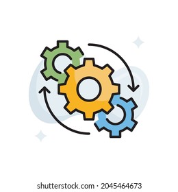 Operational Alignment vector filled outline icon style illustration. EPS 10 file