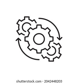 Operational Alignment vector outline icon style illustration. EPS 10 file