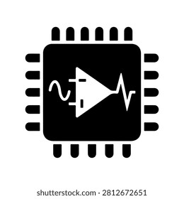 Operational Amplifier IC Chip Icon Vector Design