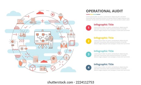 operational audit concept for infographic template banner with four point list information