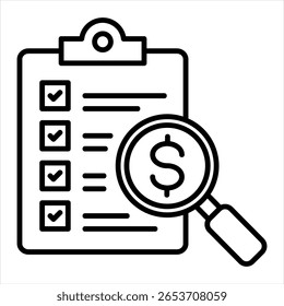 Operational Audits Outline Icon Vector Illustration