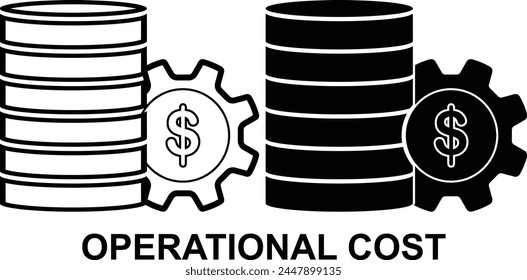 Operational cost Black and White icon set. Editable Set of Delivery and Logistics web icons in line and fill style. High quality business icon set of Logistics