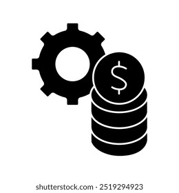 Icono de línea de concepto de costo operativo. Ilustración de elemento simple. diseño de símbolo de esquema de concepto de costo operativo.