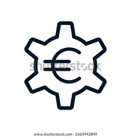 Operational cost - Euro icon, Vector logo sign, Illustration, shape, design, UX UI icon, editable eps