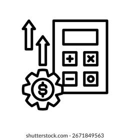 Ilustração do vetor de linha do ícone de custo operacional