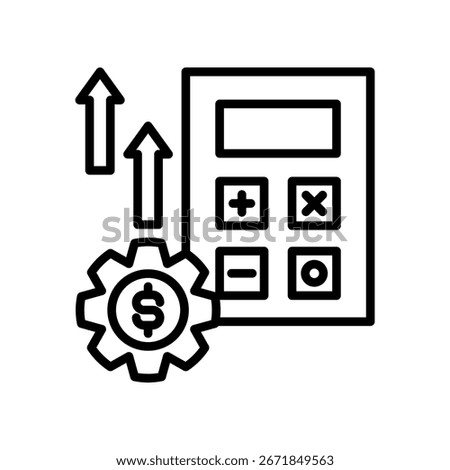 Operational Cost Icon Line Vector Illustration