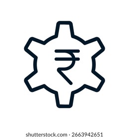 Operational cost - Rupee icon, Vector logo sign, Illustration, shape, design, UX UI icon, editable eps