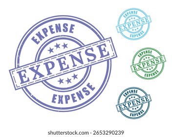 Operational Cost Stamp Set, Grunge Rubber Expense and Budget Labels