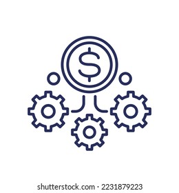 operational costs line icon, vector