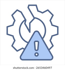 Ilustración vectorial de Icono Azul de Interrupción Operacional