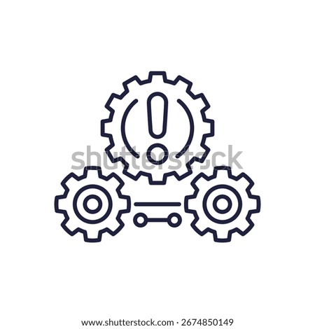 Operational disruption icon, line design on white