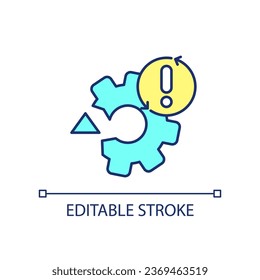 Operational disruption RGB color icon. Identifying issues in system work. Supply chain interruptions. Isolated vector illustration. Simple filled line drawing. Editable stroke. Arial font used