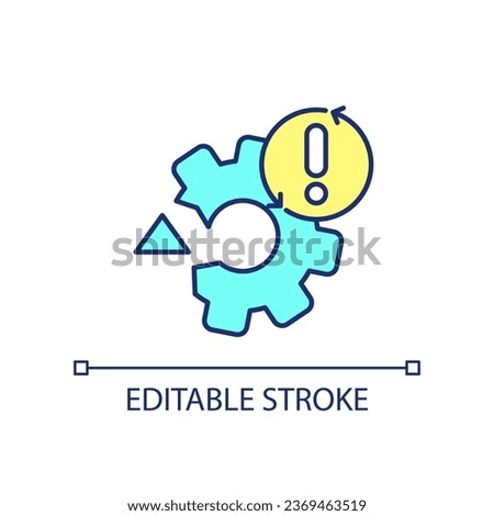 Operational disruption RGB color icon. Identifying issues in system work. Supply chain interruptions. Isolated vector illustration. Simple filled line drawing. Editable stroke. Arial font used