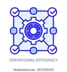 Icon für das Konzept der betrieblichen Effizienz. Intelligente Fabrik. Moderne Technologien. Industrie 4.0. Automatisierte Produktion. Lineare Vektorgrafik.