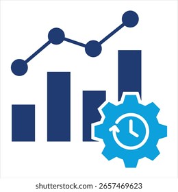 Ilustração do vetor de ícone azul plano de eficiência operacional