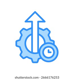 Betriebseffizienz Symbol Blau Farbe Vektorgrafik