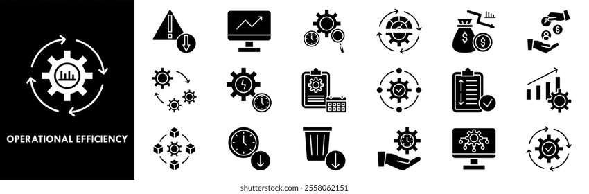 Operational Efficiency icon collection set. Containing design efficiency, business, strategy, performance, management