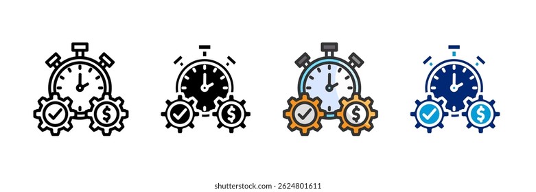 Operational Efficiency Icon Set Multiple Style Collection