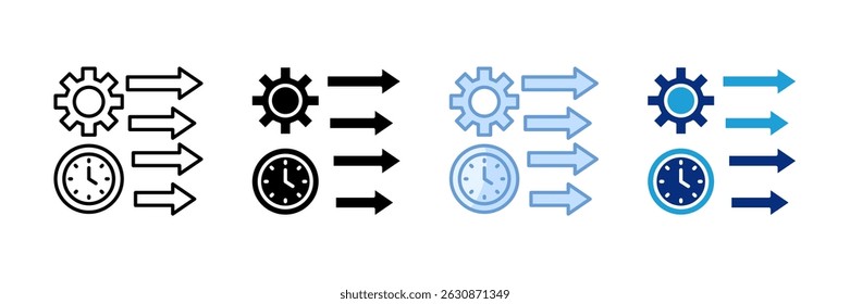 Operational Efficiency Icon Set Multiple Style Collection
