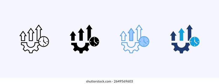 Ícone de Eficiência Operacional Definir Coleção de Vários Estilos