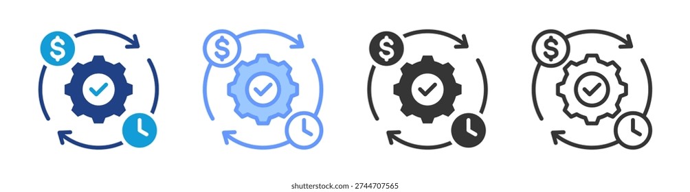 Operational Efficiency icon set multiple style collection