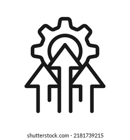 Operational excellence, efficiency or  production growth icon. Line style vector illustration