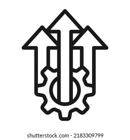 Operational excellence, efficiency or  production growth icon. Line style vector illustration