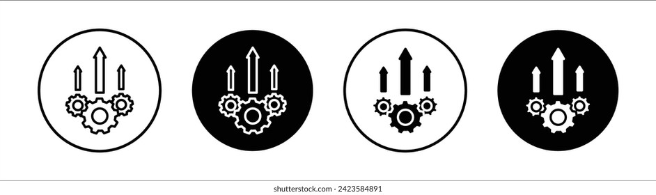 Juego de iconos de línea plana de excelencia operativa. Excelencia operativa vector de ilustración de línea delgada