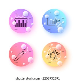 Excelencia operativa, Amistad y Bugs de cama mínima iconos de línea. botones de esferas o bolas 3d. Iconos de pincel. Para web, aplicación, impresión. Negocios corporativos, amigos de Trust, Hypoallergenic. Vector