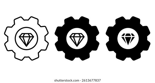 Operational excellence gear diamond icon