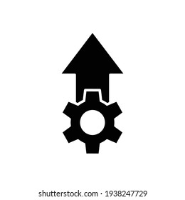 Operational excellence glyph icon. Simple solid style symbol. Optimize technology, innovation, production growth concept. Vector illustration isolated on white background. EPS 10.