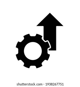 Operational excellence glyph icon. Simple solid style symbol. Optimize technology, innovation, production growth concept. Vector illustration isolated on white background. EPS 10.